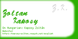 zoltan kaposy business card